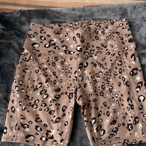 Leopard print biker shorts